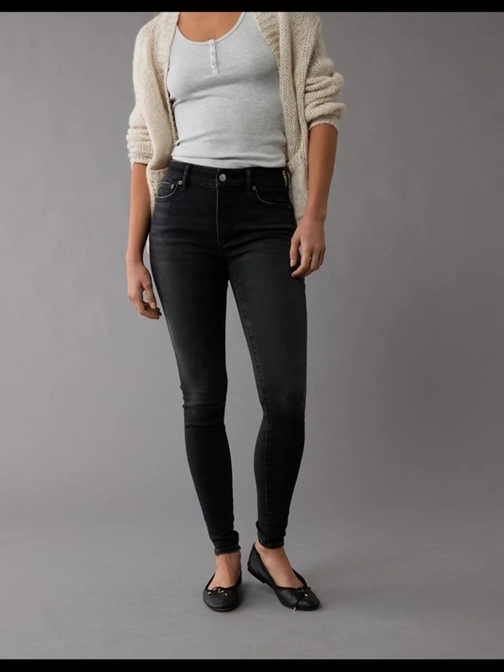 American Eagle Size 12 Short Women's Black High-Rise Skinny Jeans